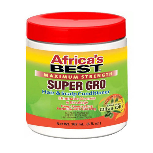Africas Best Super Gro Maximum Strength Hair and Scalp Hair Conditioner, 5.25 Oz